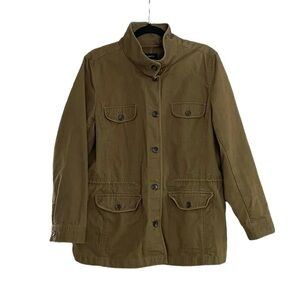 TALBOTS Cotton Cargo Utility Army Jacket Olive Army Green XL